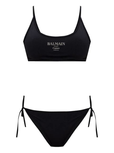 Balmain logo-print tie-side bikini - Black - zdjęcie produktu nr 1