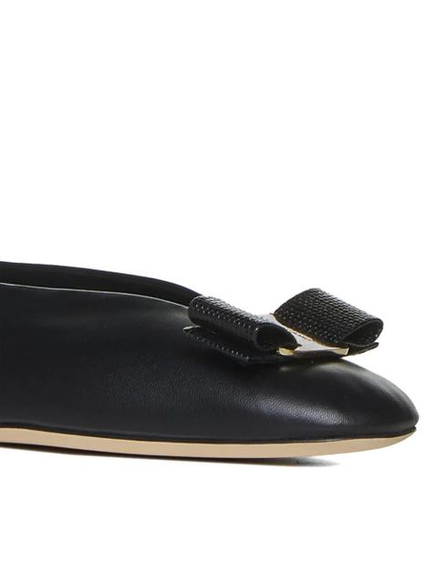 Ferragamo bow flat pumps - Black