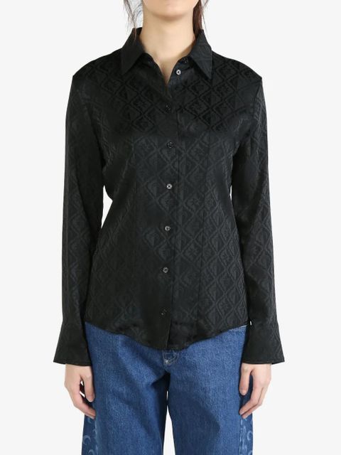 Marine Serre Moon Diamant jacquard shirt - Black