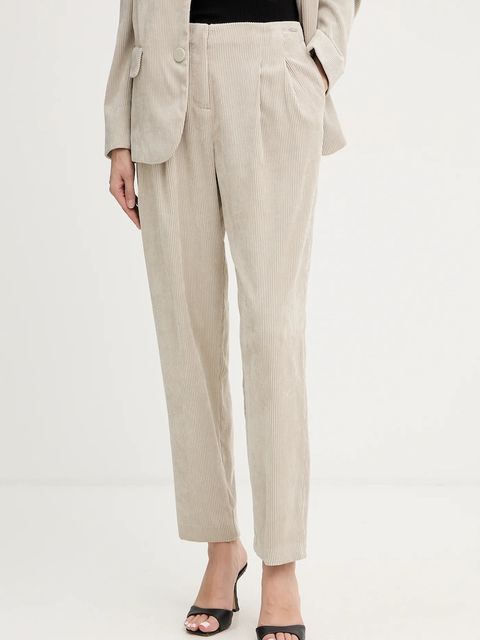 Armani Exchange spodnie damskie kolor beżowy fason chinos high waist XW001268 AF16202 - zdjęcie produktu nr 1