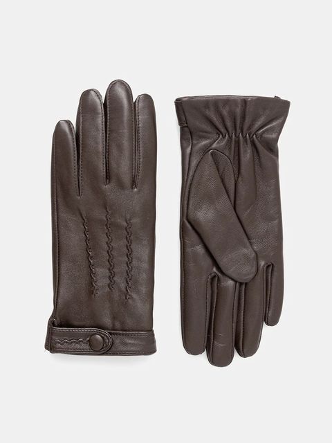 Marciano by Guess rękawiczki skórzane damskie kolor brązowy 5BGZ04 9423Z - zdjęcie produktu nr 1