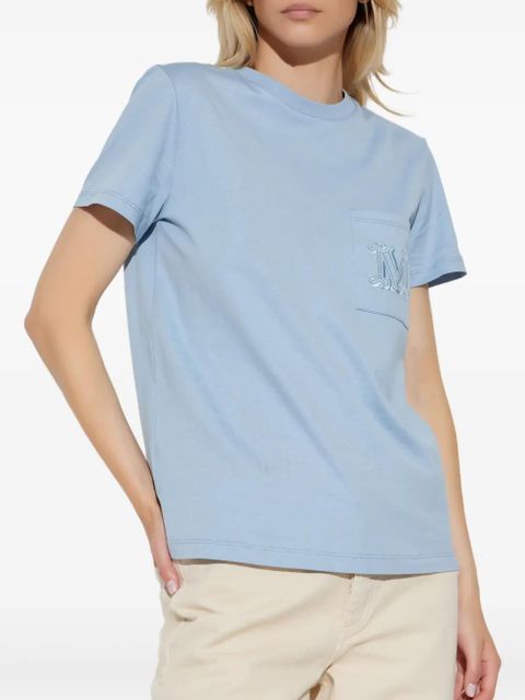 Max Mara logo-embroidered T-shirt - Blue