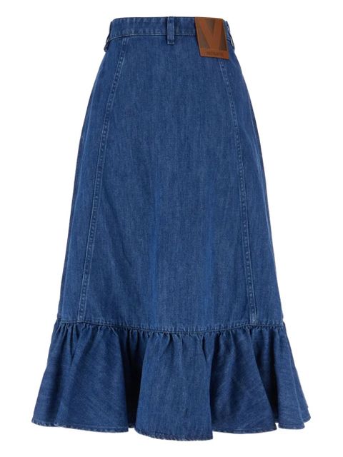 Valentino Garavani lightweight denim cotton skirt - Blue