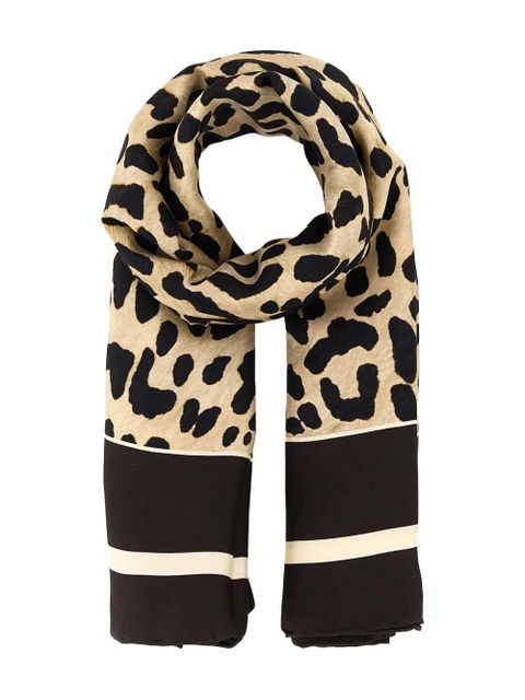 Valentino Garavani leopard-print silk scarf - Brown - zdjęcie produktu nr 1