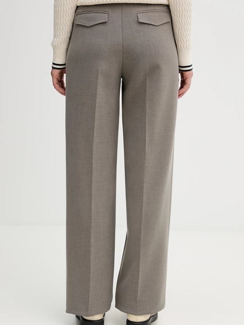 Tommy Hilfiger spodnie damskie kolor brązowy proste high waist WW0WW47799