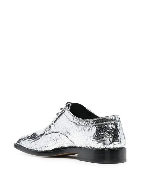 Maison Margiela Tabi mirror-effect lace-up brogues - Silver