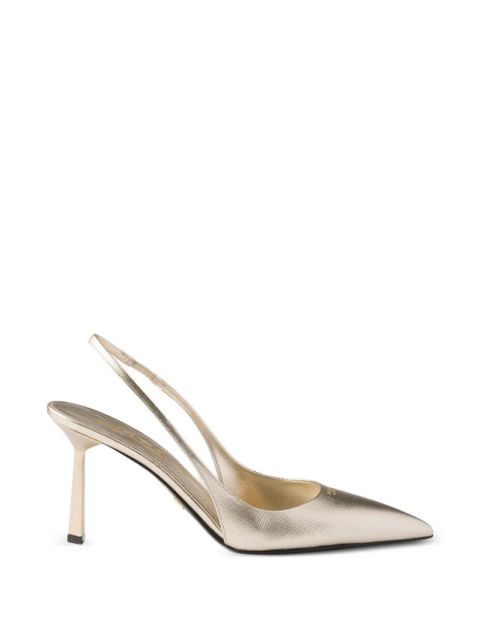 Prada leather heeled pumps - Gold - zdjęcie produktu nr 1