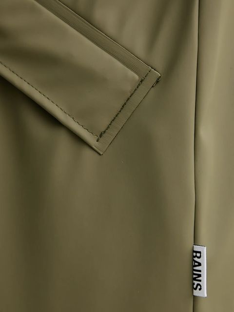 Rains kurtka 12020 Long Jacket kolor zielony przejściowa 12020