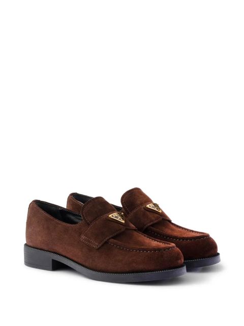 Prada suede triangle-logo loafers - Brown - zdjęcie produktu nr 2