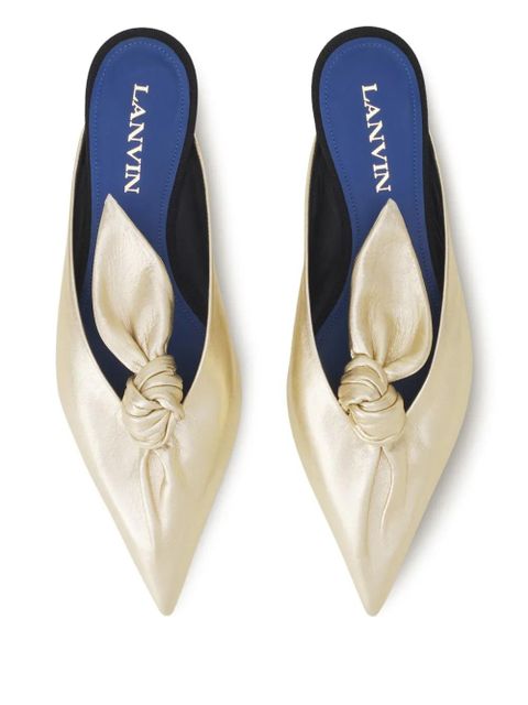 Lanvin knotted pointed-toe mules - Yellow