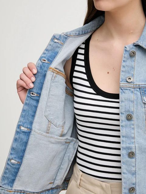 United Colors of Benetton kurtka jeansowa damska kolor niebieski przejściowa