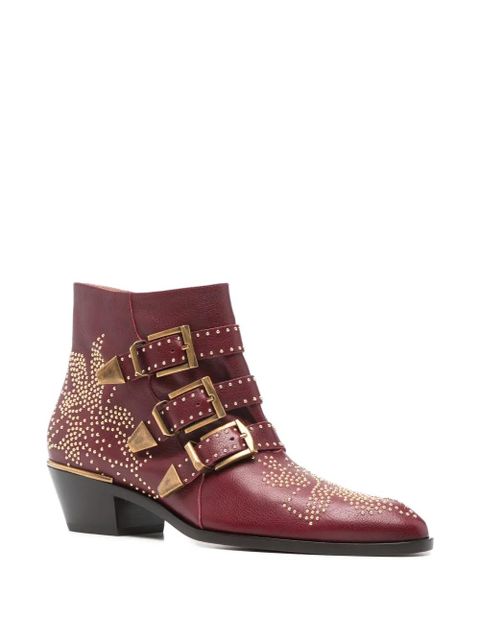 Chloé Susan studded-embellished boots - Red - zdjęcie produktu nr 2