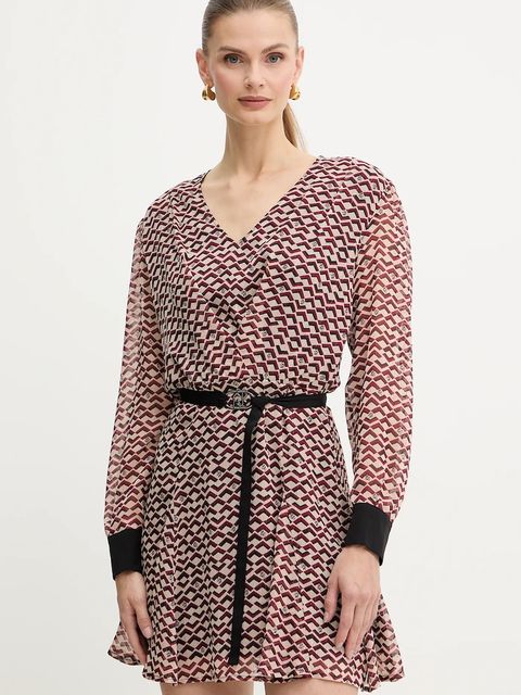 Liu Jo sukienka kolor bordowy mini rozkloszowana MF5064 TS116 - zdjęcie produktu nr 1