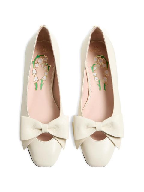 Valentino Garavani Bowow Kidskin ballerina - Neutrals