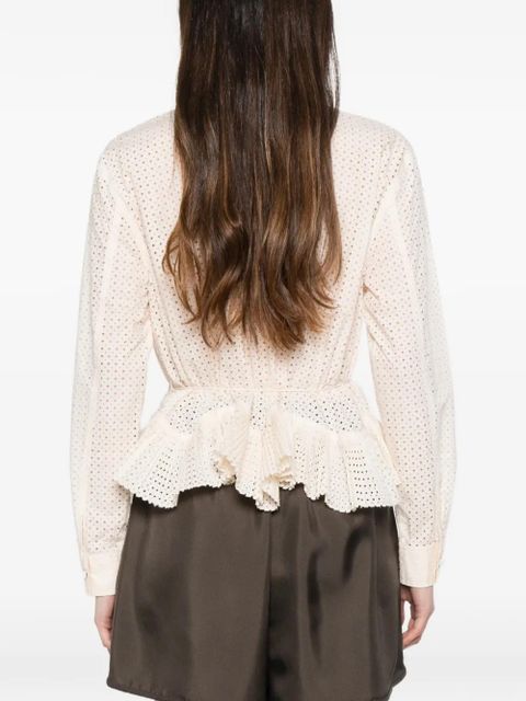 Ulla Johnson Kelila cut-out long-sleeve shirt - Neutrals