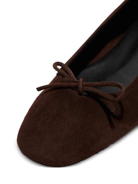 Aeyde bow suede ballet flats - Brown