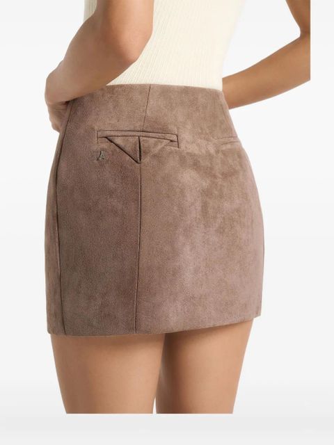 Manière De Voir Cleo A-line suede mini skirt - Brown