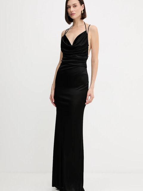 Elisabetta Franchi sukienka kolor czarny maxi dopasowana ABR0652E3