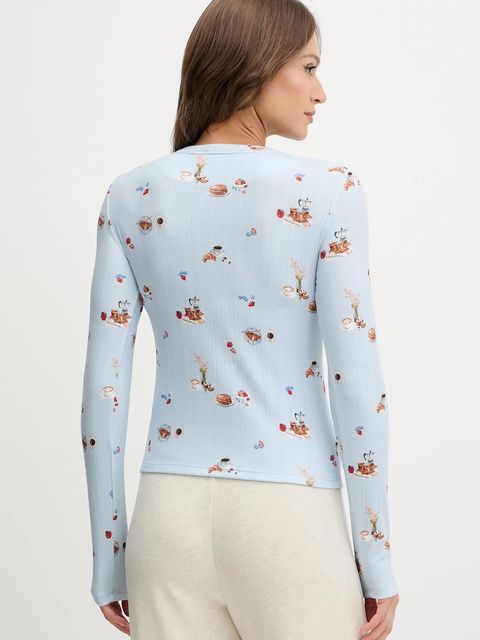 Abercrombie & Fitch longsleeve piżamowy damska kolor niebieski KI146-5108-111