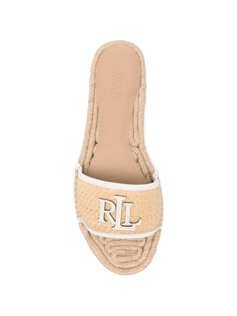 Lauren Ralph Lauren logo-plaque raffia espadrilles - Neutrals