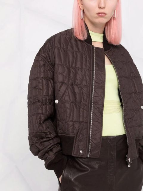 AMIRI quilted cropped bomber jacket - Brown