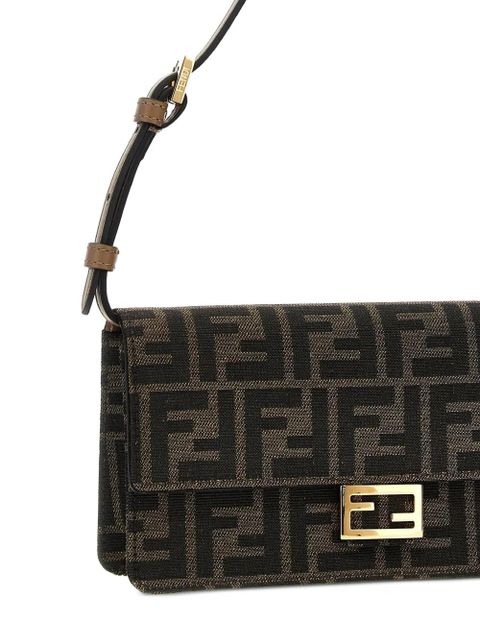FENDI FF Baguette jacquard flap wallet - Brown