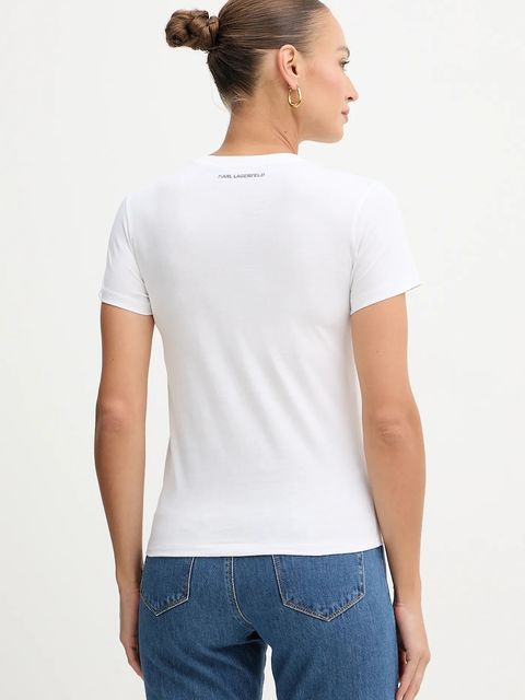 Karl Lagerfeld t-shirt bawełniany damski kolor biały B1W17033 - zdjęcie produktu nr 2