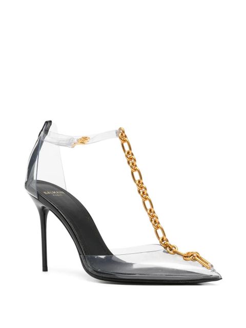 Balmain chain-link transparent pumps - White