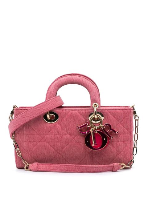 Christian Dior Pre-Owned 2022 Medium Denim Macrocannage Lady D Joy satchel - Pink