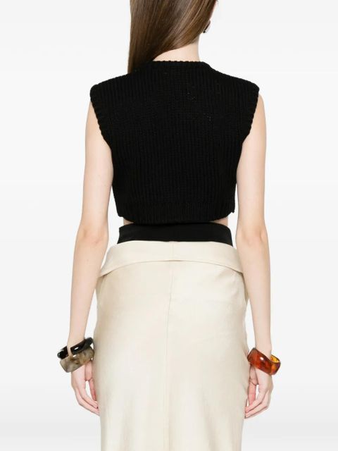 Max Mara ribbed zip top - Black