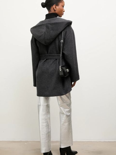 Answear.LAB płaszcz wełniany kolor czarny - zdjęcie produktu nr 2