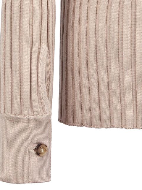 Tod's ribbed chest-pocket cardigan - Neutrals