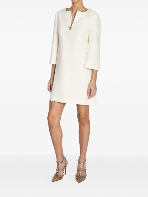 Valentino Garavani V-neck mini dress - White