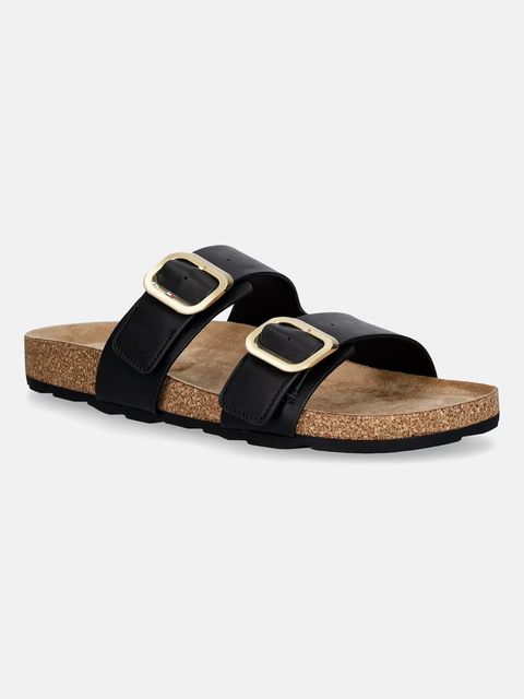 Tommy Hilfiger klapki damskie skórzane TH CLASSIC CORK SANDAL LEATHER - zdjęcie produktu nr 1