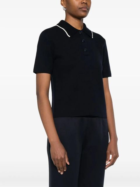 Moncler knitted polo shirt - Blue