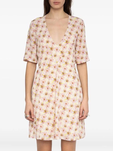 Zadig&Voltaire floral-print mini dress - Neutrals