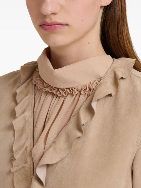 Marni ruffled wrap jacket - Neutrals