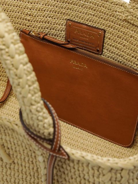 Prada logo-lettering tote bag - Neutrals