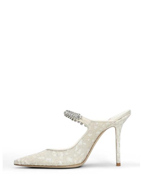 Jimmy Choo crystal-embellished heeled pumps - Neutrals