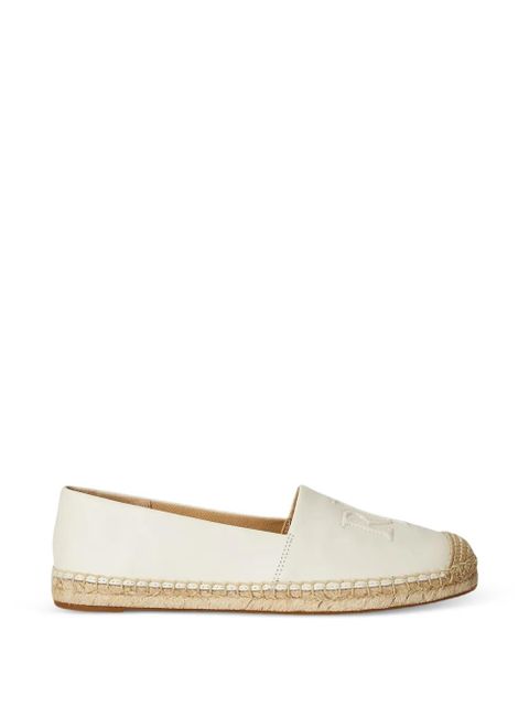 Lauren Ralph Lauren Cameryn embroidered-logo leather espadrilles - Neutrals - zdjęcie produktu nr 1
