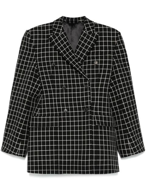 WARDROBE.NYC check-pattern blazer - Black - zdjęcie produktu nr 1