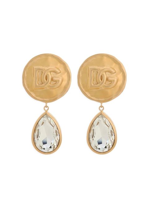 Dolce & Gabbana logo-engraved drop earrings - Gold - zdjęcie produktu nr 1