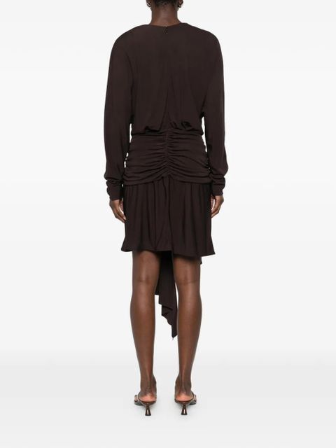 Christopher Esber stone-detail draped mini dress - Brown