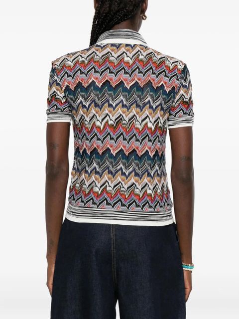 Missoni zigzag-knit polo shirt - Brown - zdjęcie produktu nr 2