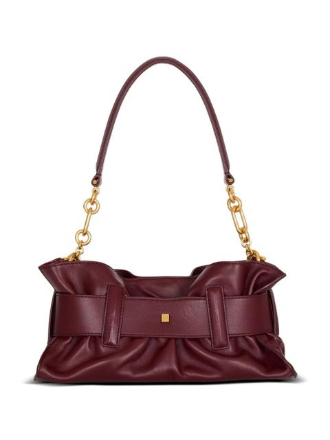Balmain mini Anthem buckle-embellished calfskin-leather clutch bag - Red