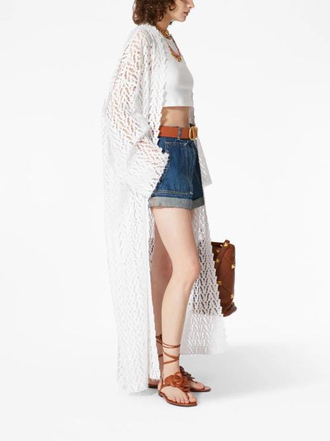 Valentino Garavani long-sleeve lace kimono - White