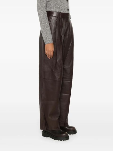 ZIMMERMANN wide-leg leather trousers - Brown