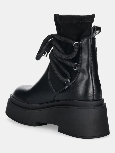 GOE botki damskie kolor czarny na płaskim obcasie SS2N4132 BLACK