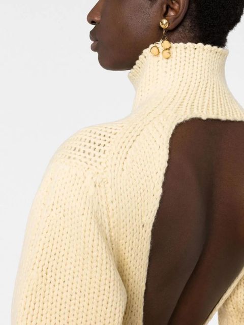 Jil Sander open back high-neck jumper - Yellow