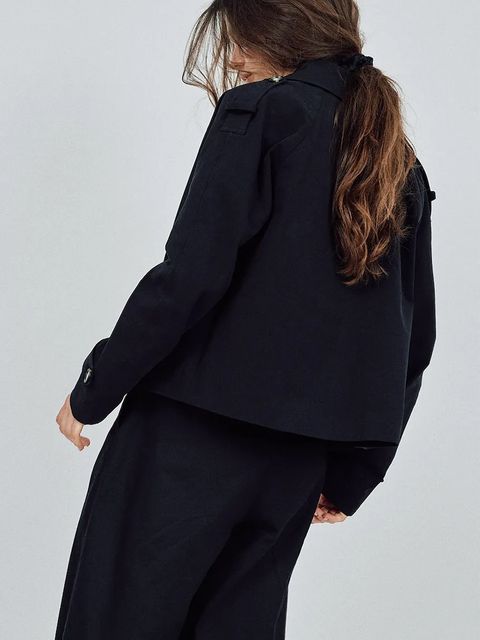 MUUV. kurtka THEA kolor czarny przejściowa oversize